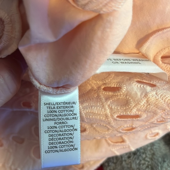 Elegant One-Shoulder Pastel Peach Eyelet Dress - Picture 12 of 12